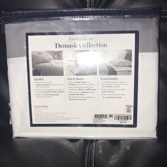 Charter Club Damask Twin Bedskirt - Picture 5 of 10